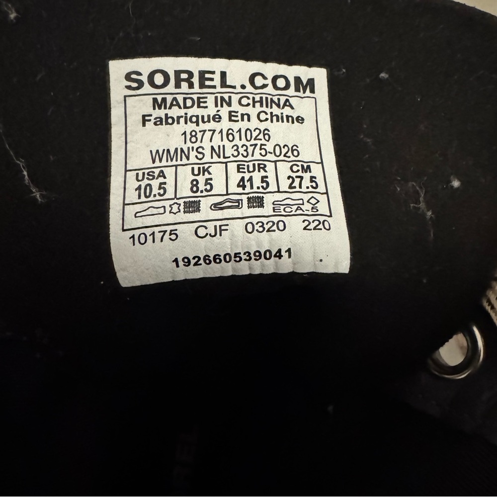 SOREL Lexie Hidden Wedge Waterproof Booties Black and Grey Women’s 10.5 - Picture 6 of 6